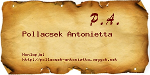 Pollacsek Antonietta névjegykártya